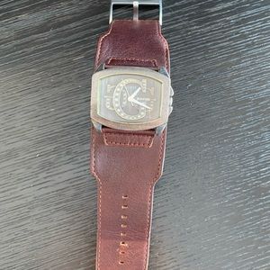 Men GUESS Genuine Leather Watch